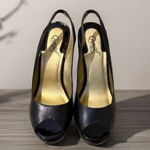 Carlos by Carlos Santana Black Slingback Heels